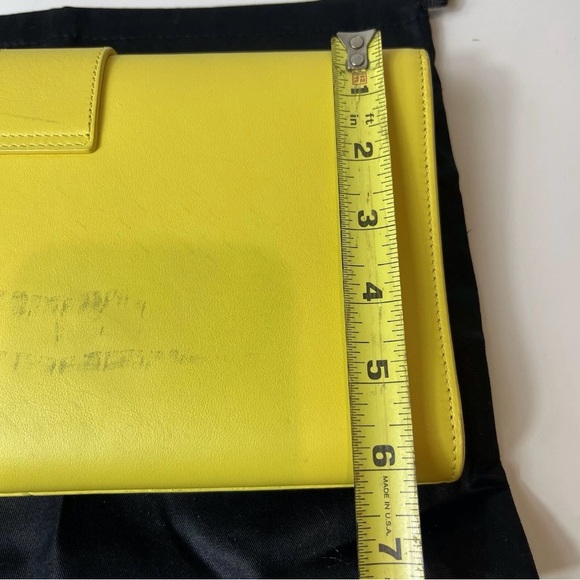 Vintage Saint Laurent Paris Y-LINE Yellow Clutch π | Stylish Handbag | Pre-Owned - Picture 12 of 13